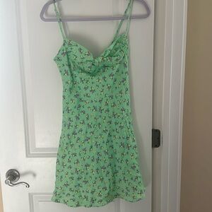 green floral slip dress by ZARA